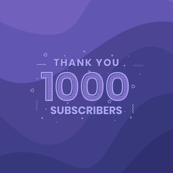 Thank you 1000 subscribers 1k subscribers celebration. vector