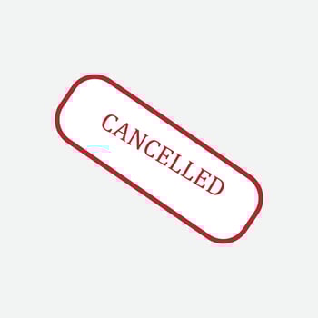 cancelled rejection stamp vector sign in red color