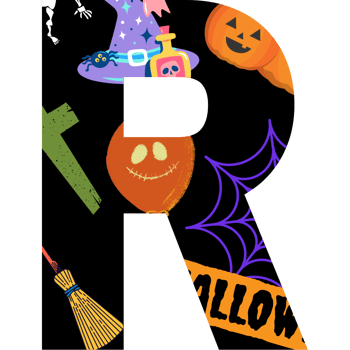 halloween alphabet and number png