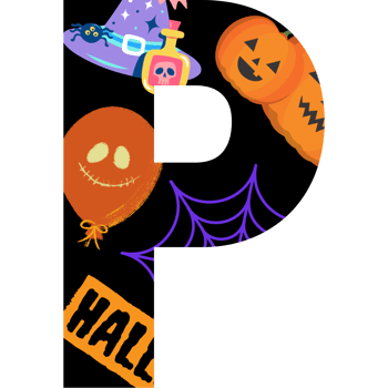 halloween alphabet and number png