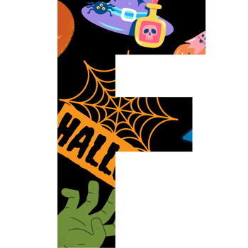 halloween alphabet and number png