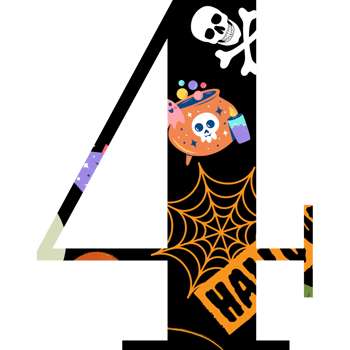 halloween alphabet and number png