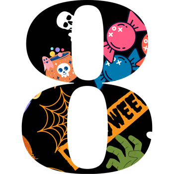 halloween alphabet and number png