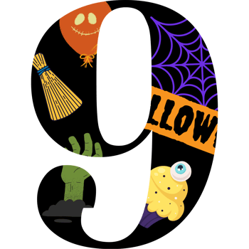 halloween alphabet and number png