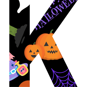 halloween alphabet and number png