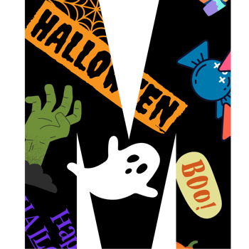halloween alphabet and number png
