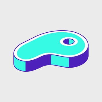 Steak cut isometric vector icon illustration