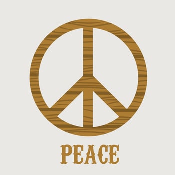 illustration of a symbol of peace in wood pattern vector