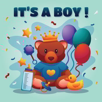 Baby Shower Concept in Bear Character vector