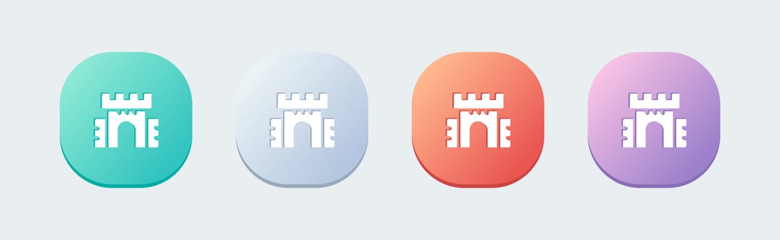 Castle solid icon in flat design style. Citadel signs vector illustration.