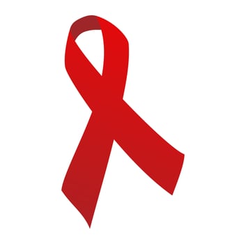 Red cancer ribbon. Vector illustration.