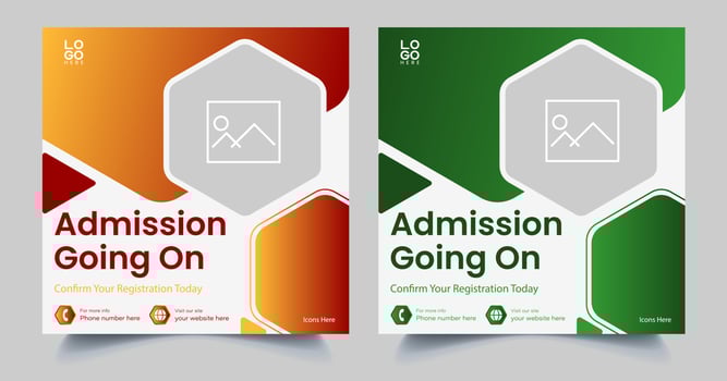 school admission or education social media template premium vector, back to school admission social media post template, marketing template vector
