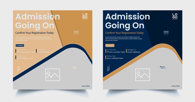 school admission or education social media template premium vector, back to school admission social media post template, marketing template vector