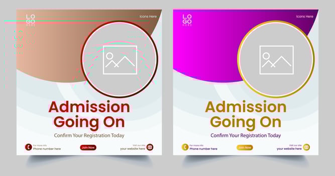 school admission or education social media template premium vector, back to school admission social media post template, marketing template vector
