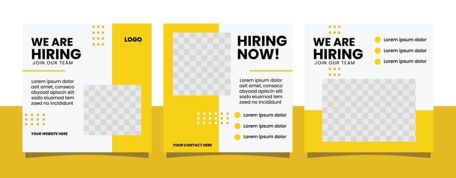 Job seeker hiring poster social media template design vector