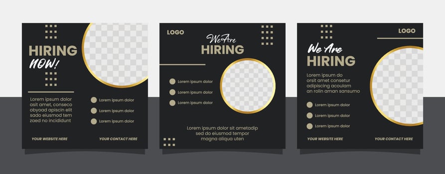 Job seeker hiring poster social media template design vector