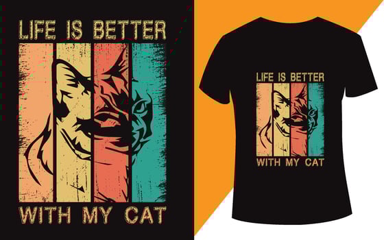 Cat day vintage t shirt design vector