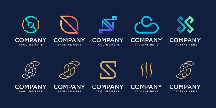 Set of collection initial letter S SS logo design template. icons for business of fashion, sport, automotive, technology digital. vector