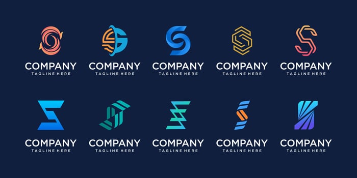 Set of collection initial letter S SS logo design template. icons for business of fashion, sport, automotive, technology digital. vector