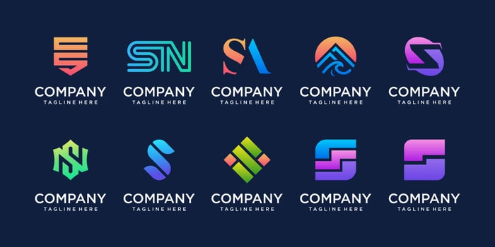 Set of collection initial letter S SS logo template. icons for business of fashion, sport, automotive, technology digital. vector