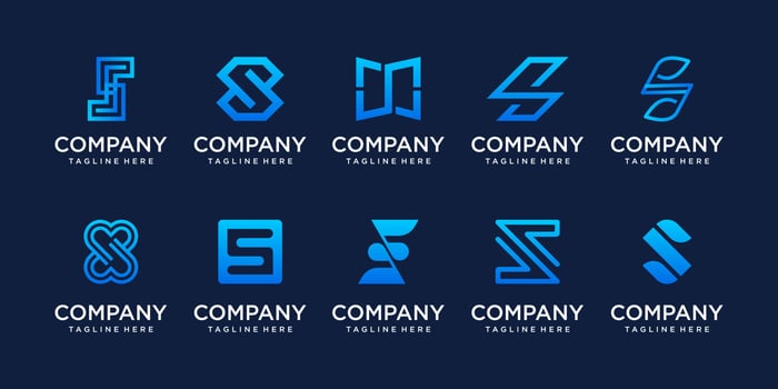 Set of collection initial letter S SS logo design template. icons for business of fashion, sport, automotive, technology digital. vector