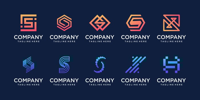 Set of collection initial letter S SS logo design template. icons for business of fashion, sport, automotive, technology digital. vector