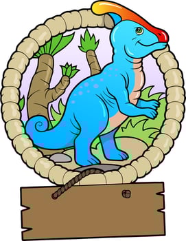 prehistoric dinosaur parasaurolophus vector