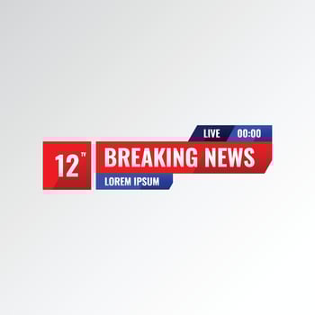 Breaking News Design Symbol For Digital Media vector