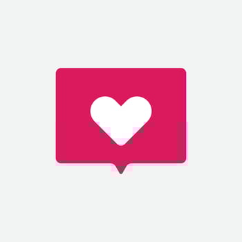 comment like media button for internet business romantic heart vector design