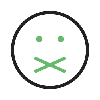 Don't Tell Line Green and Black Icon vector