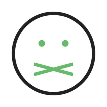 Mute Line Green and Black Icon vector