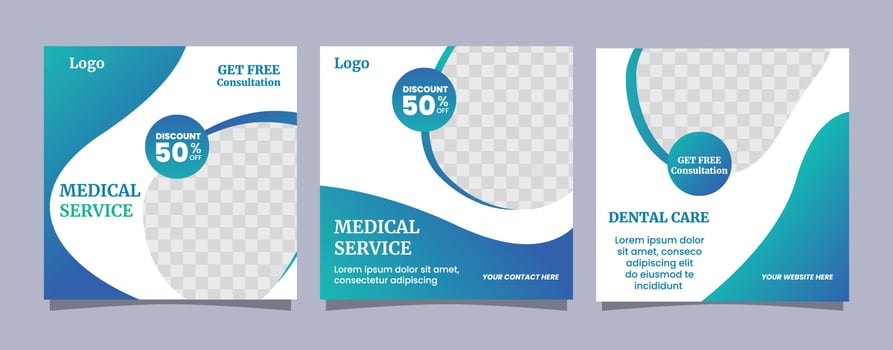 Dentist and health care social media post vector