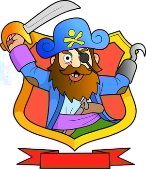 funny cartoon pirate vector