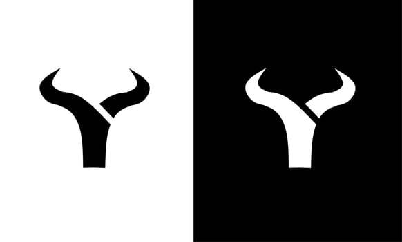 Illustration vector graphics of template logo letters Y shape head bull