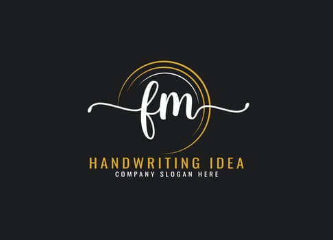 Initial F M letter handwriting logo Design vector