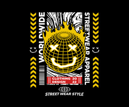 aesthetic graphic design for creative clothing, for streetwear and urban style t-shirts design, hoodies, etc. vector