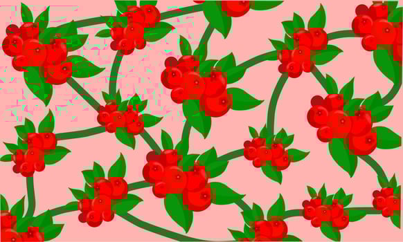 modern design redberry fruit pattern vector