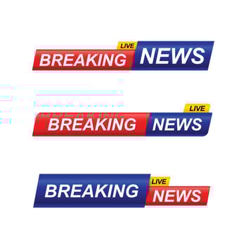 Breaking News template set, Collection of news TV program title on white background. Breaking News text on a tag and badge. elegant and modern style, vector illustration EPS10.