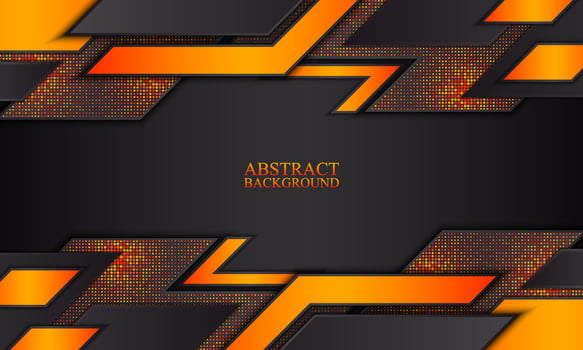 Abstract technology background with black and orange stripes. vector