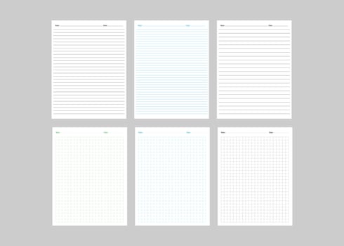 Notebook page with line paper vector