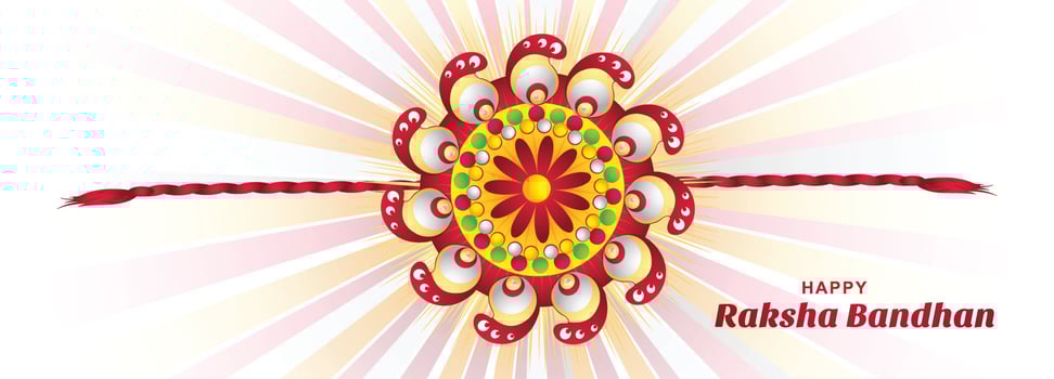 Beautiful hindu festival raksha bandhan card banner background vector