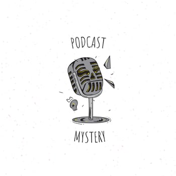 podcast mystery logo vector