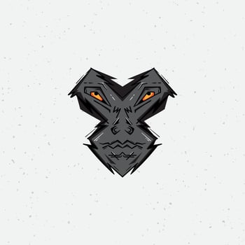 face of gorilla logo vector