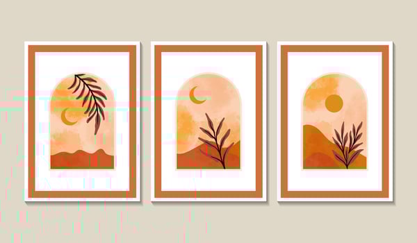 Watercolor boho covers collection wall art vector