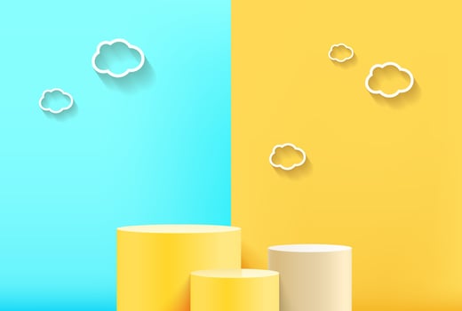 Minimal background mock up with podium for product display. 3d rendering. vector