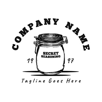 Vintage Sketch Glass Jars For Food Container Company Logo vector