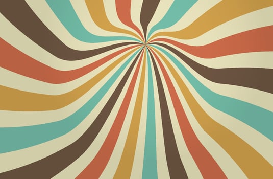 Retro background with rays, 90s vintage background vector