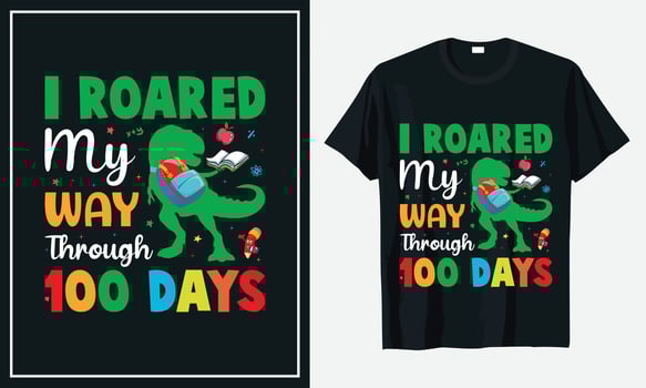 100 Days Of School T-shirt Design Vector