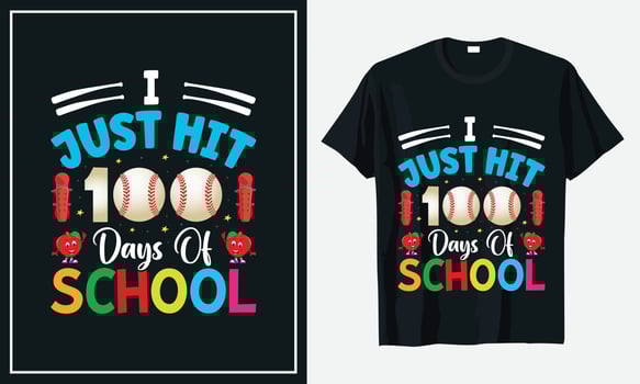 100 Days Of School T-shirt Design Vector