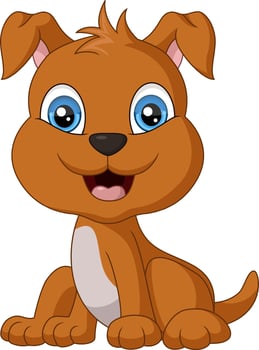 Cute dog cartoon on white background vector